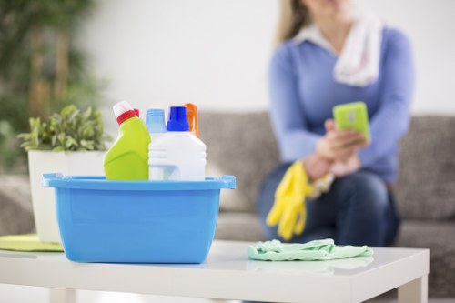 Professional cleaning of a room after builders have finished
