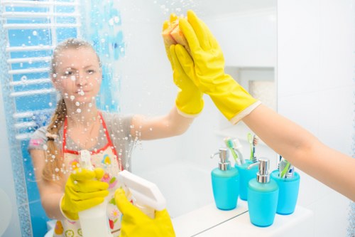 Cleaner assessing room size for transparent pricing